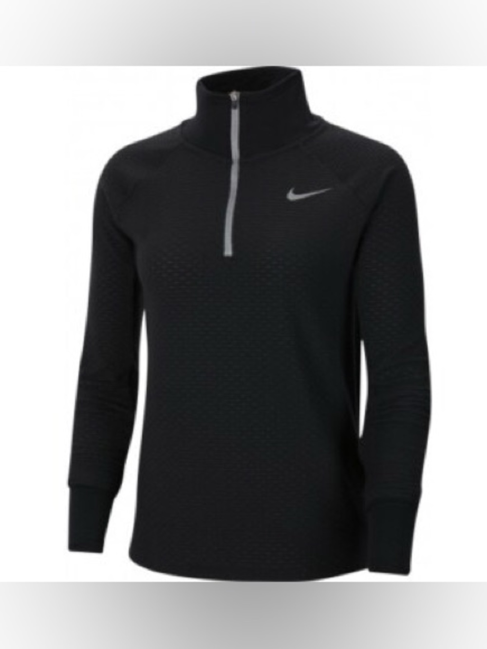 Nike Women’s Black Half-Zip Pullover with Silver Swoosh
